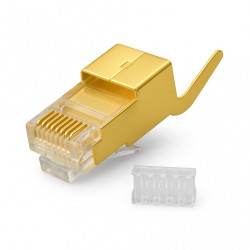 Mufa RJ45 SFTP CAT8 CUT aurie ecranata metalic, set 50 bucati