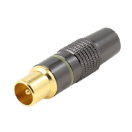 Mufa TV Tata Metal Gold TV-0029 pentru cablu coaxial