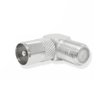 Mufa TV Tata metal la F cot 90 TV-0027 pentru cablu coaxial