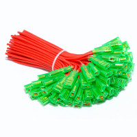 Papuci electrici 6,3mm mama cu cablu set 100 buc alama