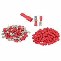 Papuci auto terminali izolati rosi 6,3mm M+T 200 buc