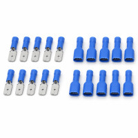 Papuci auto terminali izolati albastri 6.3mm, M+T, set 20 bucati