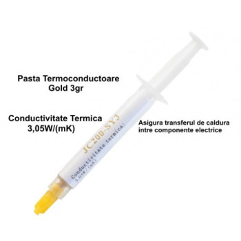 Pasta termoconductoare JC200-SY3 gold 3gr conductivitate termica 3.05W(mK)