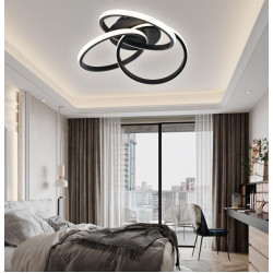 Plafoniera neagra LED moderna cu telecomanda 84W