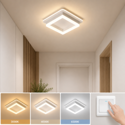 Plafoniera alba patrata 41W 2000lm, 3000K/4000K/6500K, 240x240mm