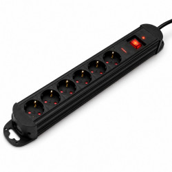 Prelungitor 6 prize 10m cu protectie si intrerupator LED