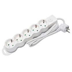 Prelungitor electric cu intrerupator 5 prize 1.5m