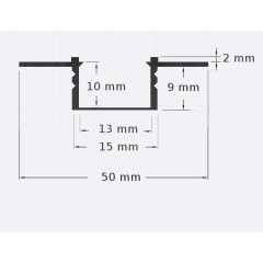 Profil led rigips 2m