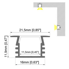 Profil banda led incastrat 2m mobila
