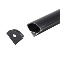 Profil LED 90 grade 2m din aluminiu vopsit negru