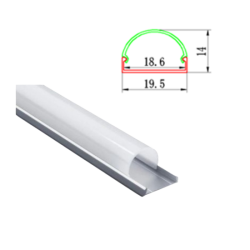 Profil aluminiu dispersor convex 1m pentru banda led