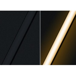 Profil led incastrat de aluminiu negru pentru banda led
