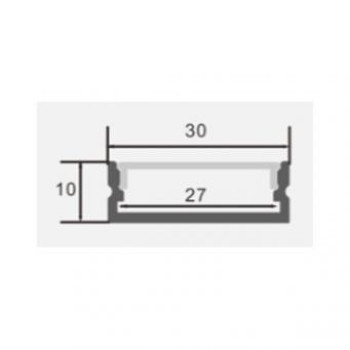 Profil banda led aplicat 2m dispersor negru