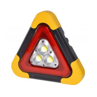 Triunghi auto LED reincarcabil cu panou solar si USB