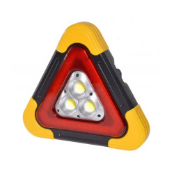 Triunghi auto LED reincarcabil cu panou solar si USB