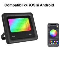 Proiector led rgb 40W smart Bluetooth RGBCW IP66 exterior