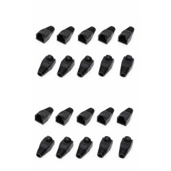 Manson protectie mufa RJ45 negru, set 20 bucati