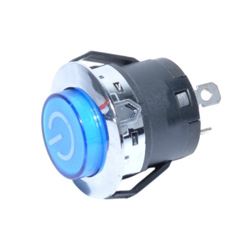 Push Button albastru 22x32mm cu Retinere 220V - 20A