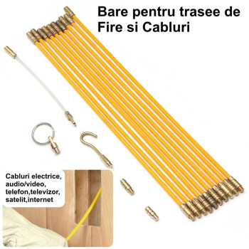 Bara din fibra de sticla pentru cabluri 10m cu capete filetate