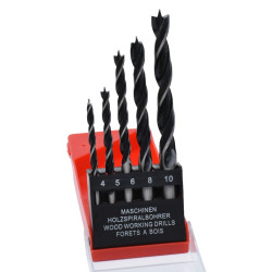 Burghie de lemn spirale set 5 bucati otel carbon