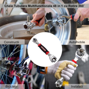 Cheie tubulara 48 in 1 cu rotatie 360 grade multifunctionala