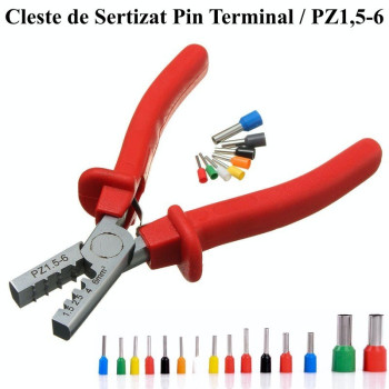 Cleste sertizat pini PZ1,5-6 – conectori terminali 1.5–6mm