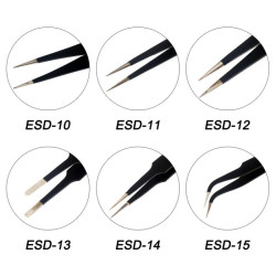 Pensete antistatice fine ESD set 6 piese pentru precizie