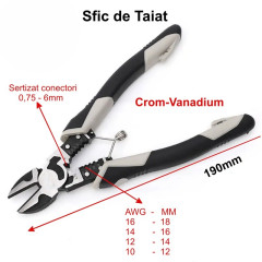 Cleste sfic multifunctional CR-V – taiere, sertizare, dezizolare