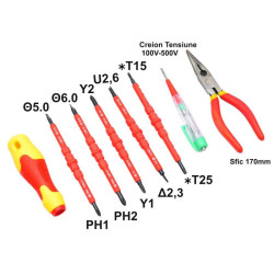 Trusa scule electrician 12 piese cu sfic si surubelnite