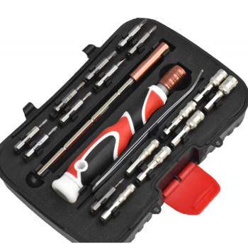 Trusa chei tubulare compacta cu biti si maner multifunctional
