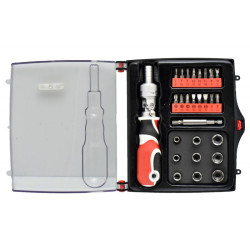 Set chei cu clichet si trusa de biti 27 piese multifunctional