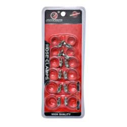 Coliere inox furtun set 12 bucati, surub hexagonal, 16-25mm