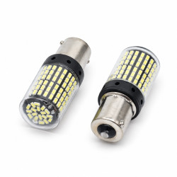 Set 2 becuri auto LED 1156 BA15S, 12V, albe, 144 LED, 1000 lm