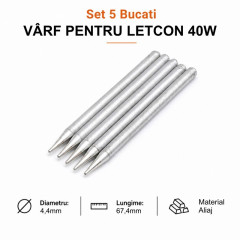 Varfuri letcon set 5 buc 40W 4.4mm x 67.4mm conice