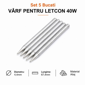 Varfuri letcon set 5 buc 40W 4.4mm x 67.4mm conice