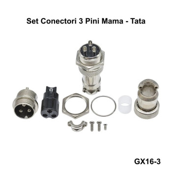 Set Conector Tip Aviator 3 Pini Metal Mama Tata