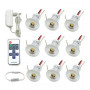 Kit 9 mini spoturi LED dimabile cu transformator si telecomanda