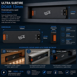 Sursa alimentare 12v 100W 8.3A ultra slim 13mm