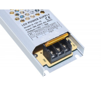 Sursa 12v 10a slim 120w aluminiu pentru banda LED interior