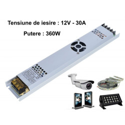 Sursa 12v 30a slim 360w aluminiu pentru banda LED interior