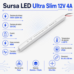 Sursa de Alimentare Ultra Slim 12V-48W / 4A