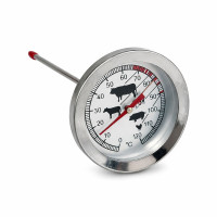 Termometru gratar analog metalic 0-120C cu tija pentru cuptor