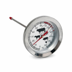 Termometru gratar analog metalic 0-120C cu tija pentru cuptor