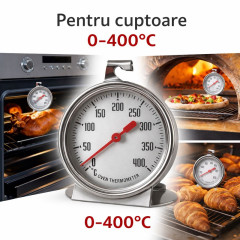 Termometru cuptor analog metalic 0-400 grade masurare temperatura aer