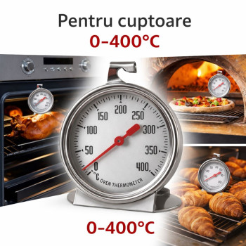 Termometru cuptor analog metalic 0-400 grade masurare temperatura aer