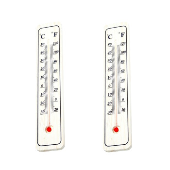 Termometru lemn -30 +50 grade C, set 2 bucati, suport lemn, 200mm