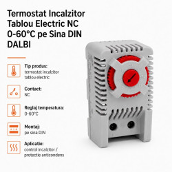 Termostat tablou electric NC 0-60°C incalzire sina DIN
