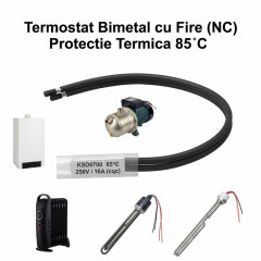 Termostat bimetal 85C KSD9700 NC 250V 16A cu fire