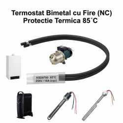 Termostat bimetal 85C KSD9700 NC 250V 16A cu fire