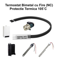 Termostat Bimetal 105C KSD9700 NC cu fire 250V 16A